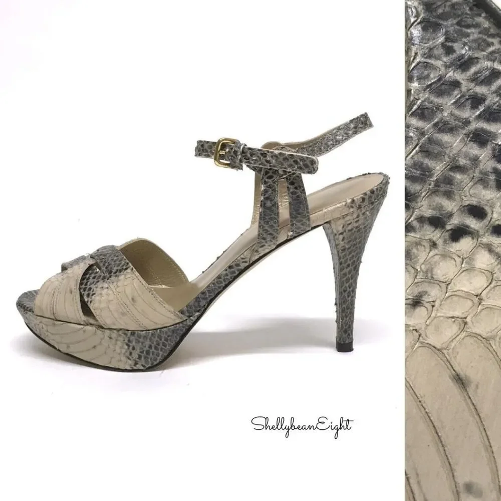 STUART WEITZMAN Loop Thru SNAKE Sandals Heels 8.5